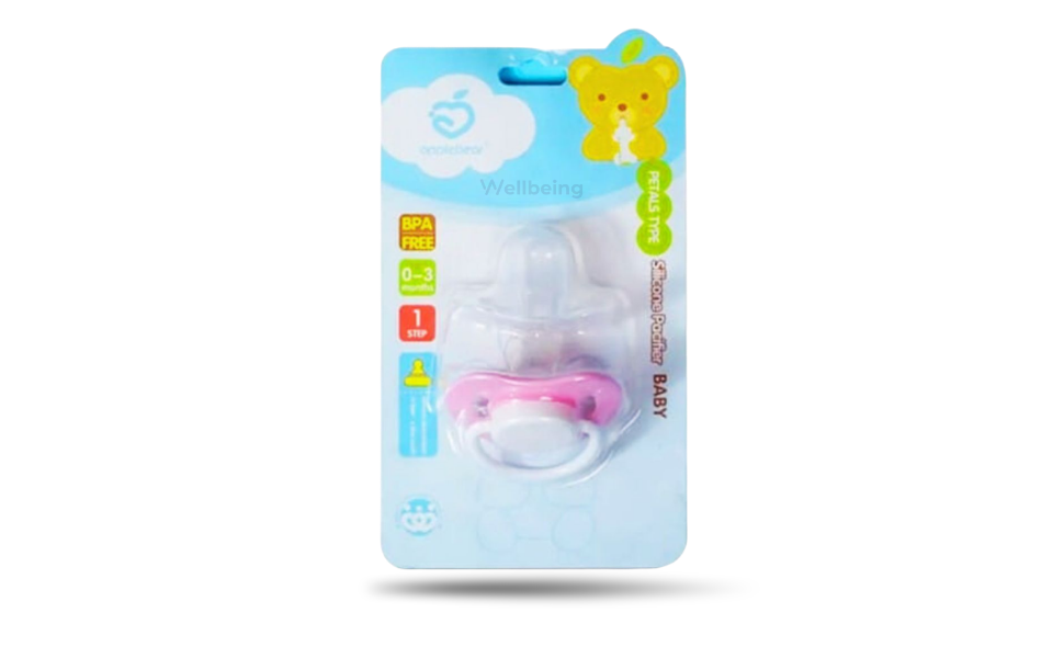 AKASH WB New Image (970 x 600 px) (77) Applebear Newborn Pacifier Petals Type Silicone for 0-3m Baby - Pink - Image 1