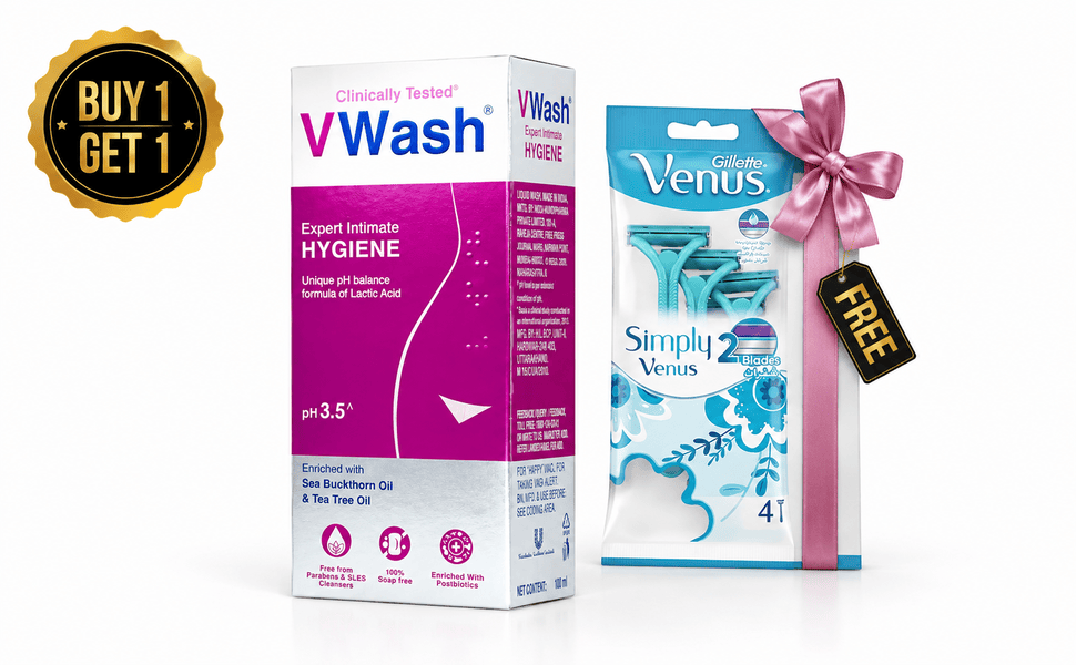 ChatGPT Image Aug 17, 2026, 01_38_47 PM Buy 1 Get 1 - VWash Intimate Hygiene Wash 100ml + FREE Simply Venus Razor 4pcs Pack - Image 1
