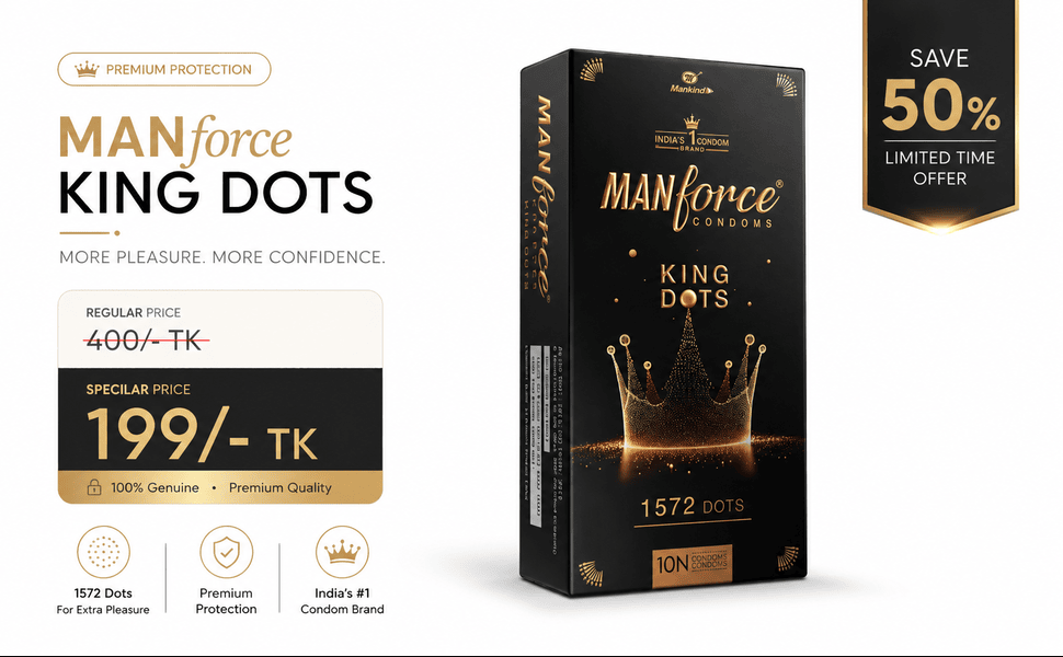ChatGPT Image Aug 18, 2026, 03_07_01 PM Manforce King Dots 1572 Extra Dotted Unflavored Condoms 10pcs Pack | India - Image 1