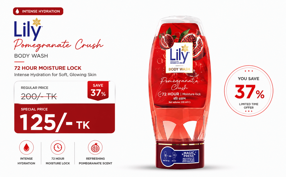 ChatGPT Image Aug 18, 2026, 04_33_06 PM Lily Pomegranate Crush Body Wash 250ml - Image 1