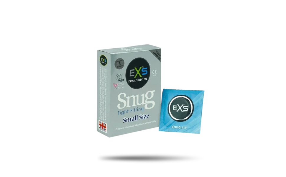 WB New Image (970 x 600 px) (20) EXS Snug Tight Fitting Small Size Condoms 3pcs Pack | Brand of UK - Image 1