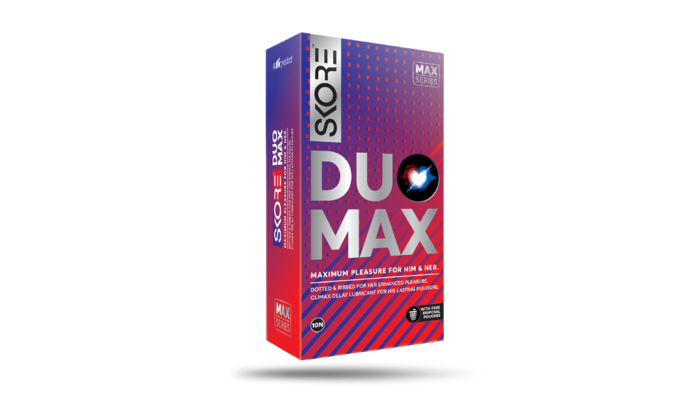 WB New Image (970 x 600 px) - 2026-08-04T172556.219 Skore Duo Max Dotted & Long Lasting Condom 10pcs Pack | India - Image 1