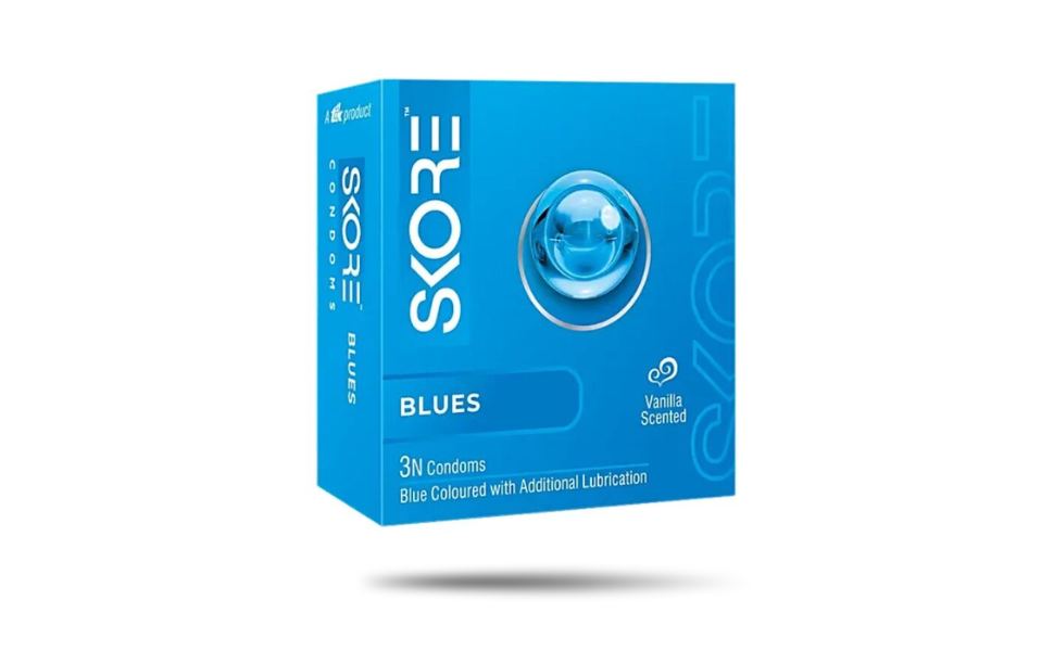 WB New Image (970 x 600 px) - 2026-08-04T173313.588 Skore Blue Colored Vanilla Flavoured Condom 3pcs Pack | India - Image 1