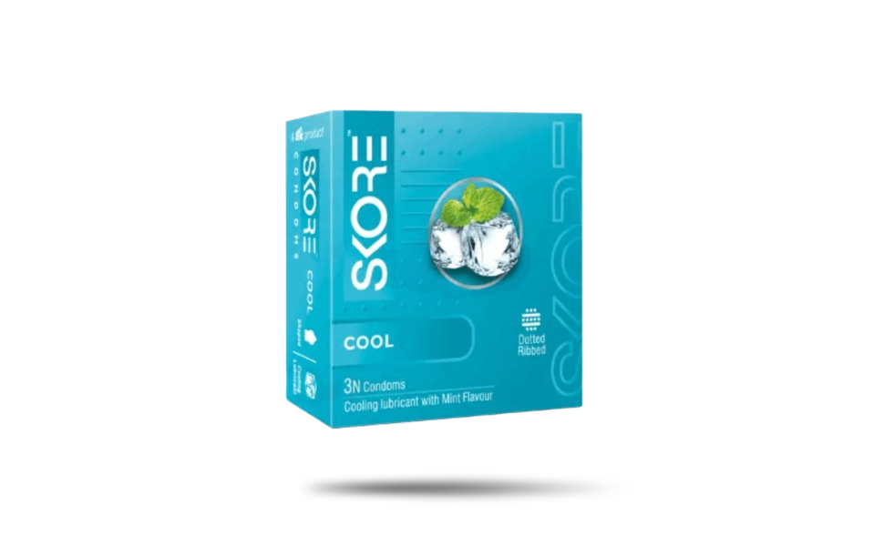 WB New Image (970 x 600 px) - 2026-08-04T173313.589 Skore Cool Mint Flavor Dotted & Ribbed Condom 3pcs Pack | India - Image 1