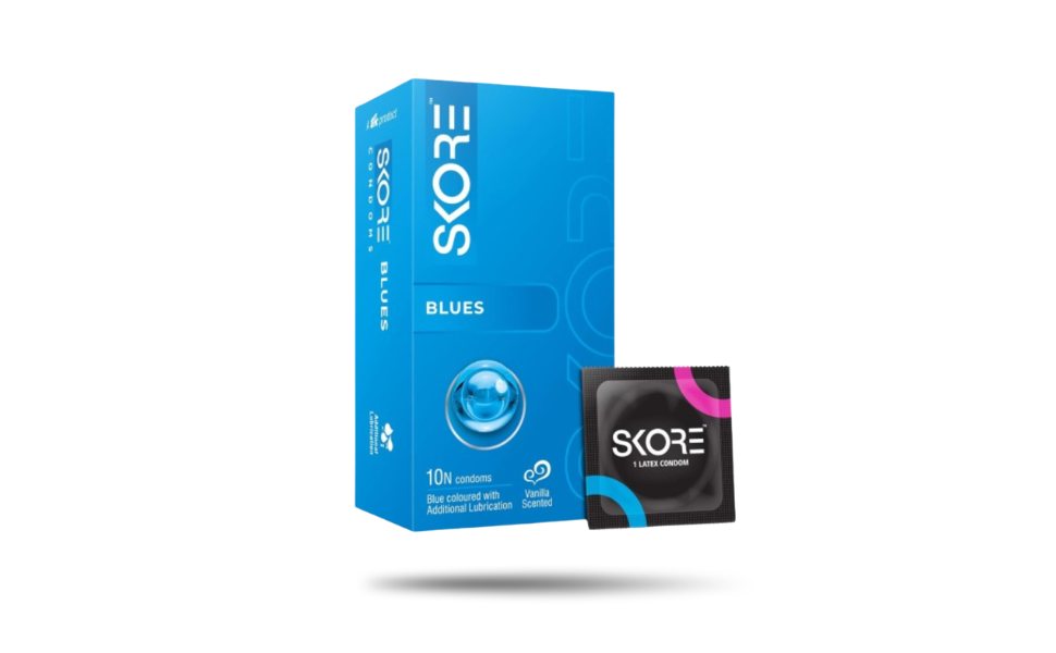 WB New Image (970 x 600 px) - 2026-08-04T174900.138 Skore Blue Colored Vanilla Flavoured Condom 10pcs Pack | India - Image 1