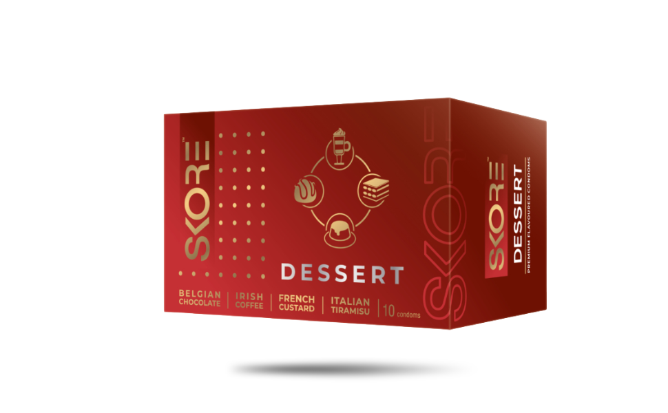 WB New Image (970 x 600 px) - 2026-08-06T170449.317 Skore Dessert Premium Flavored Dotted Condoms 10pcs Pack | India - Image 1