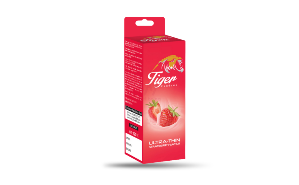 WB New Image (970 x 600 px) - 2026-08-22T130411.091 Tiger Ultra Thin Strawberry Flavor Condom | Full Box 3×12=36pcs - Image 1