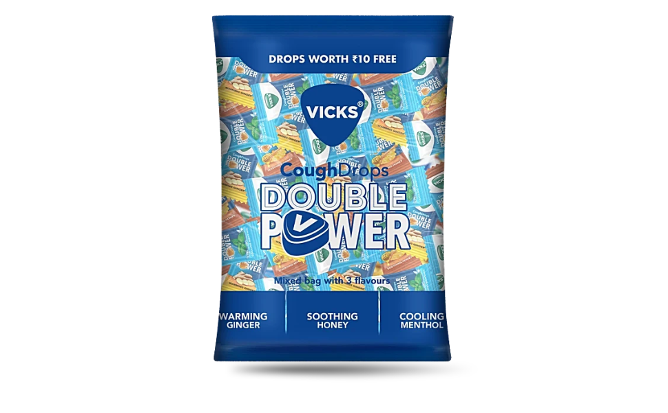WB New Image (970 x 600 px) - 2026-08-23T120053.225 Vicks Cough Drops 2.7g x 65pcs Mix Pack - Ginger, Menthol, Tulsi & Honey Flavor | India - Image 1