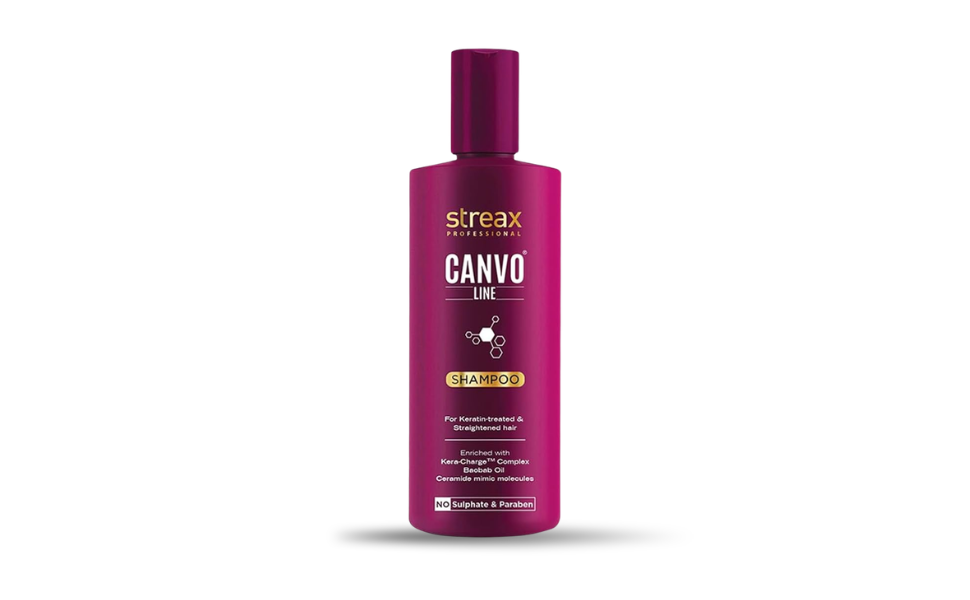 WB New Image (970 x 600 px) - 2026-08-25T131502.419 Streax Professional 300ml Canvoline Straightening Post Care Shampoo for Women | India - Image 1