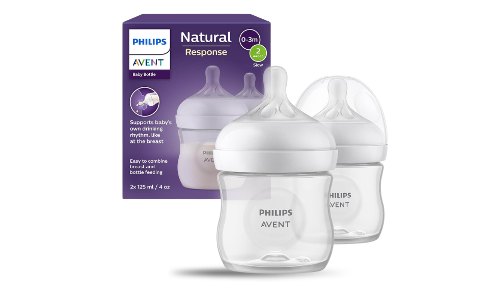 WB New Image (970 x 600 px) - 2026-08-25T165227.364 Philips Avent Baby Feeder 0m+ 125ml 2pcs Natural Response Baby Feeding Bottle - Image 1