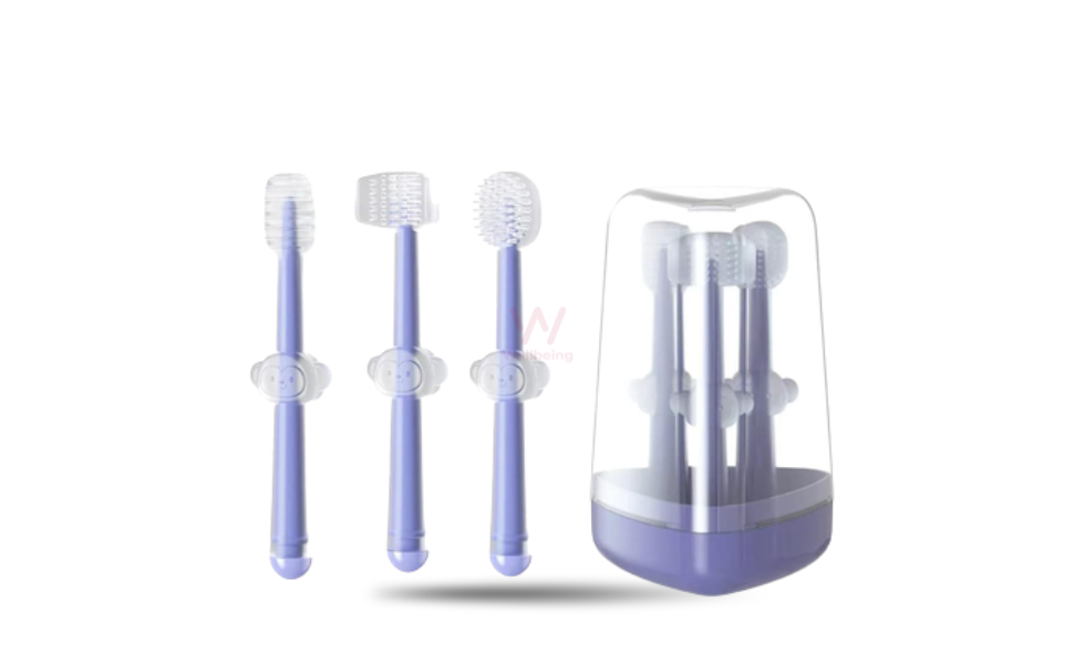 WB New Image (970 x 600 px) - 2026-08-27T165427.868 Baby Toothbrush & Baby Tongue Cleaner for 0-18 Months 3pcs Set - Image 1