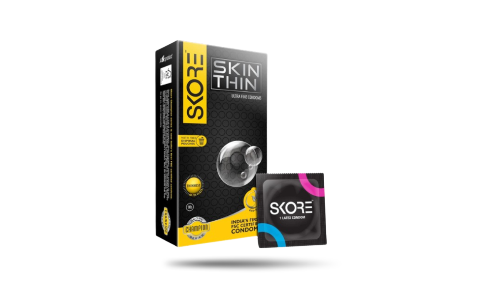 WB New Image (970 x 600 px) (30) Skore Skin Thin Ultra Fine Thinnest Condom 10pcs Pack | India - Image 1