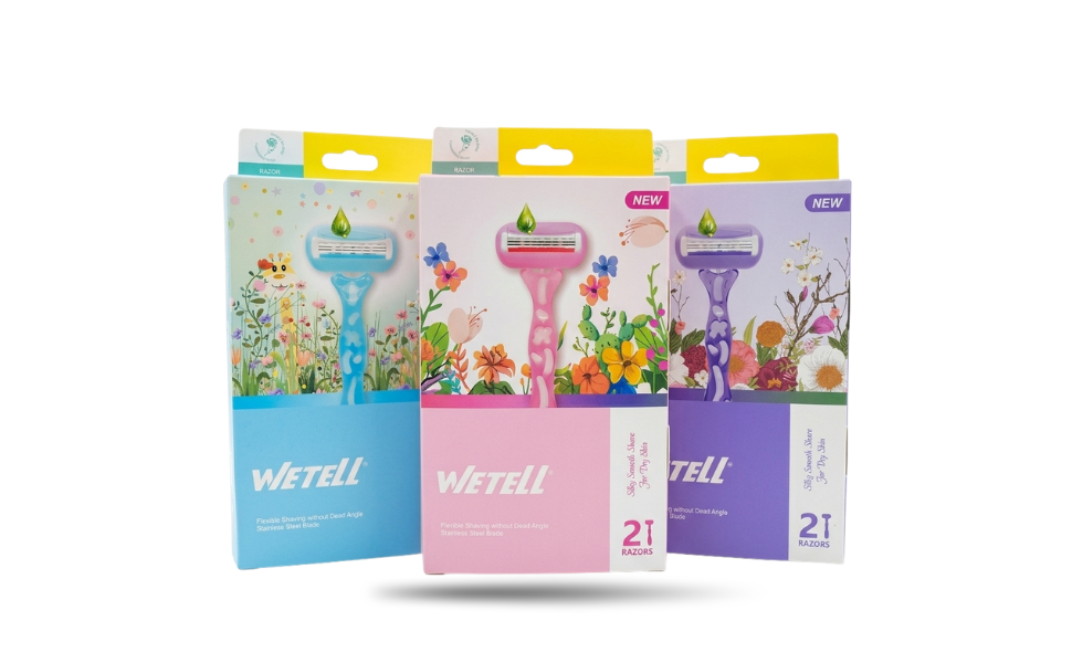 WB New Image (970 x 600 px) (3133) WETELL Women’s Razor Silky Smooth Shave for Dry Skin 2 Razors Pack Multicolor Available - Image 1