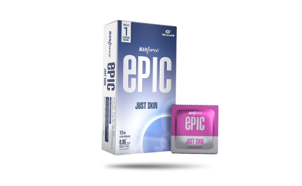 WB New Image (970 x 600 px) (37) Manforce Epic Just Skin Ultra Thin Condoms 10pcs Pack | India - Image 1