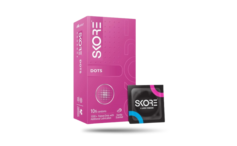 WB New Image (970 x 600 px) (47) Skore Dots Vanilla Scented 1500+ Dots Condoms 10pcs Pack | India - Image 1