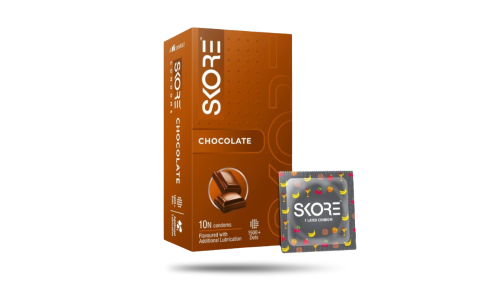 WB New Image (970 x 600 px) (97) Skore Chocolate Flavor 1500+ Dots Condom 10pcs Pack | India - Image 1