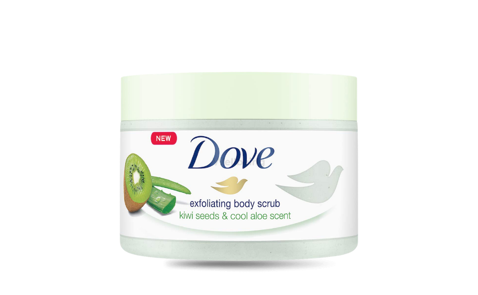 WB Main Image (164) Dove Body Polish Exfoliating Scrub 298gm Kiwi Seeds and Aloe Vera, Removes Dull & Dry Skin and Lightens Blemishes, Sulphate Free - Image 1
