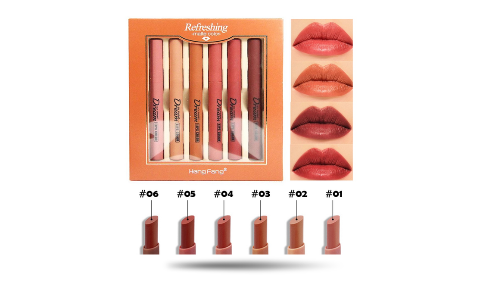 WB New Image (970 x 600 px) - 2026-09-01T162953.555 Heng Fang Dream Matte Velvet Lipsticks Set 6pcs - Image 1