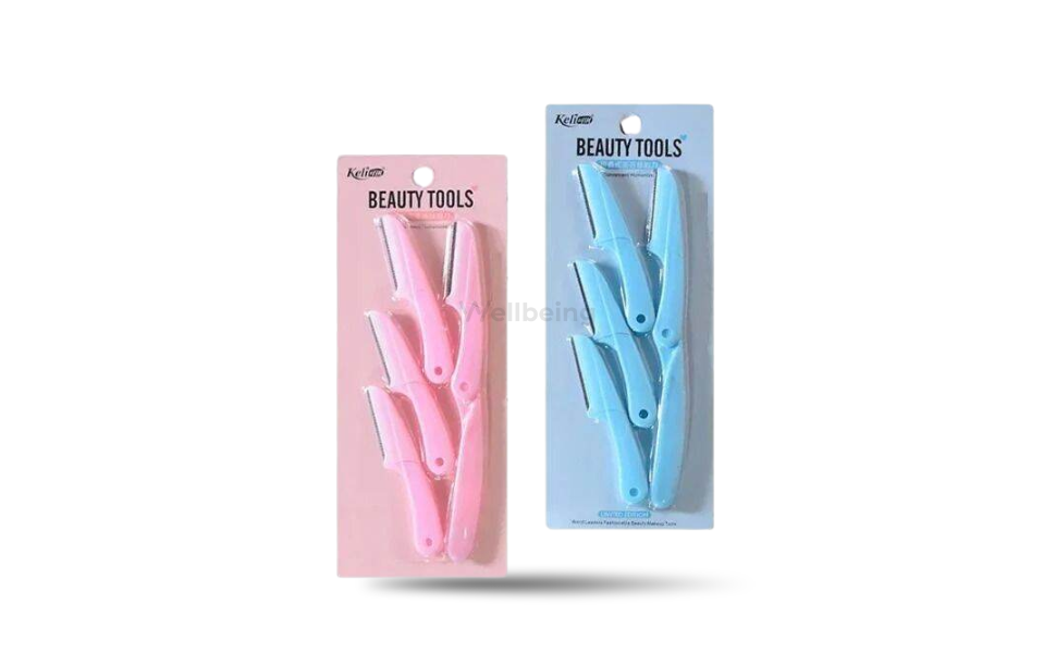 WB New Image (970 x 600 px) - 2026-09-02T173658.801 Keli Beauty Eyebrow Razor 4pcs - Pink/Blue - Image 1