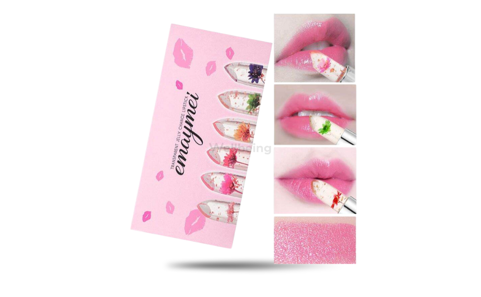 WB New Image (970 x 600 px) - 2026-09-03T102857.548 emaymei Transparent Crystal Jelly Waterproof Lipstick Flower Inside | 3.8gm x 6 Shades - Image 1
