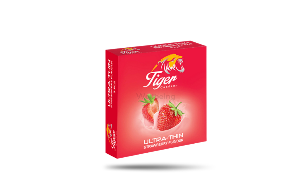 WB New Image (970 x 600 px) - 2026-09-06T164416.770 Tiger Ultra Thin Strawberry Flavor Condom 3pcs Pack - Image 1
