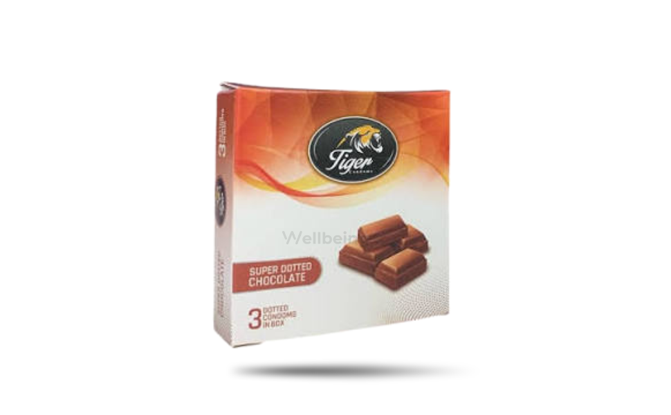 WB New Image (970 x 600 px) - 2026-09-06T172228.647 Tiger Super Dotted Condoms Chocolate Flavor 3pcs Pack - Image 1