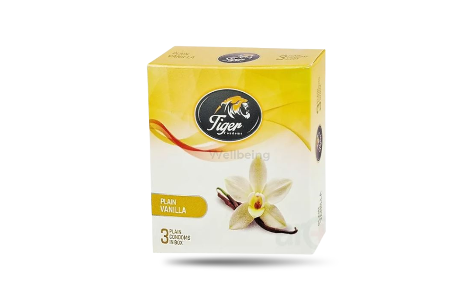 WB New Image (970 x 600 px) - 2026-09-06T174543.417 Tiger Plain Condoms Vanilla Flavor 3pcs Pack - Image 1