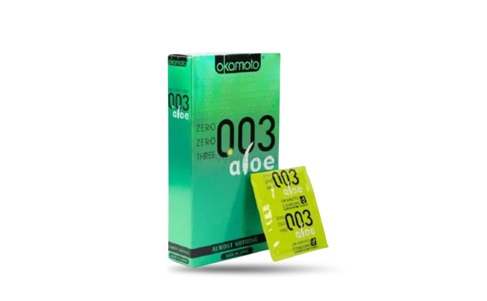 WB New Image (970 x 600 px) - 2026-09-07T132929.358 Okamoto 003 Aloevera Flavor Almost Nothing Condom 10pcs Pack - Image 1