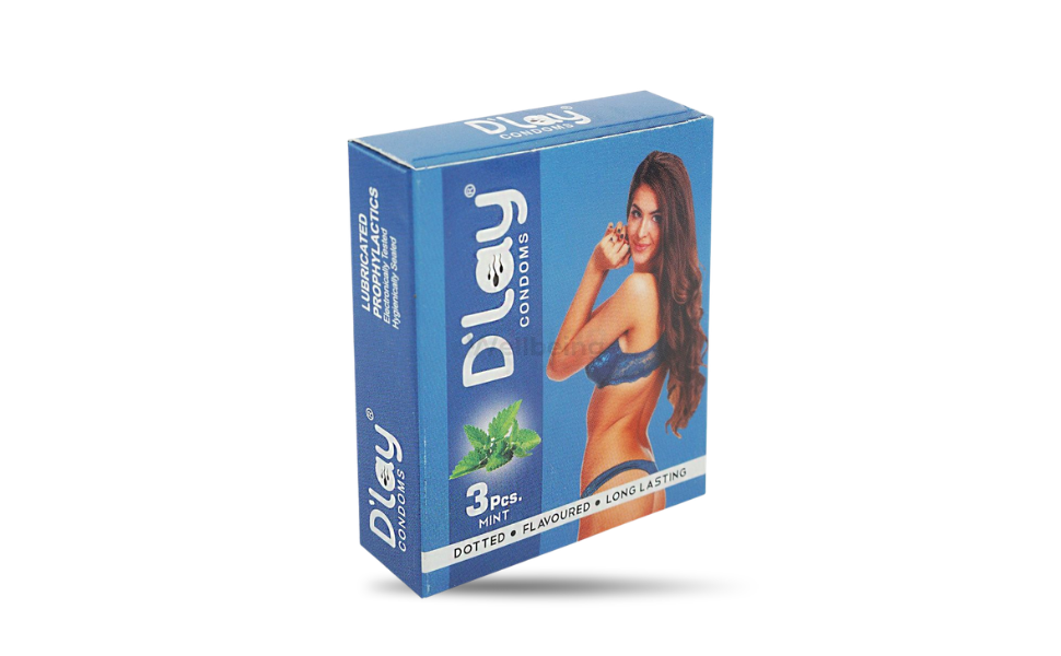 WB New Image (970 x 600 px) - 2026-09-07T144939.321 D’lay Mint Flavor Long Lasting Dotted Condom 3pcs I India - Image 1