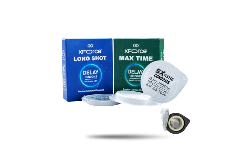 WB New Image (970 x 600 px) - 2026-09-07T150501.730 XFORCE Delay Condom For Men Max Time/ Long Shot 3pcs Pack | India - Image 1