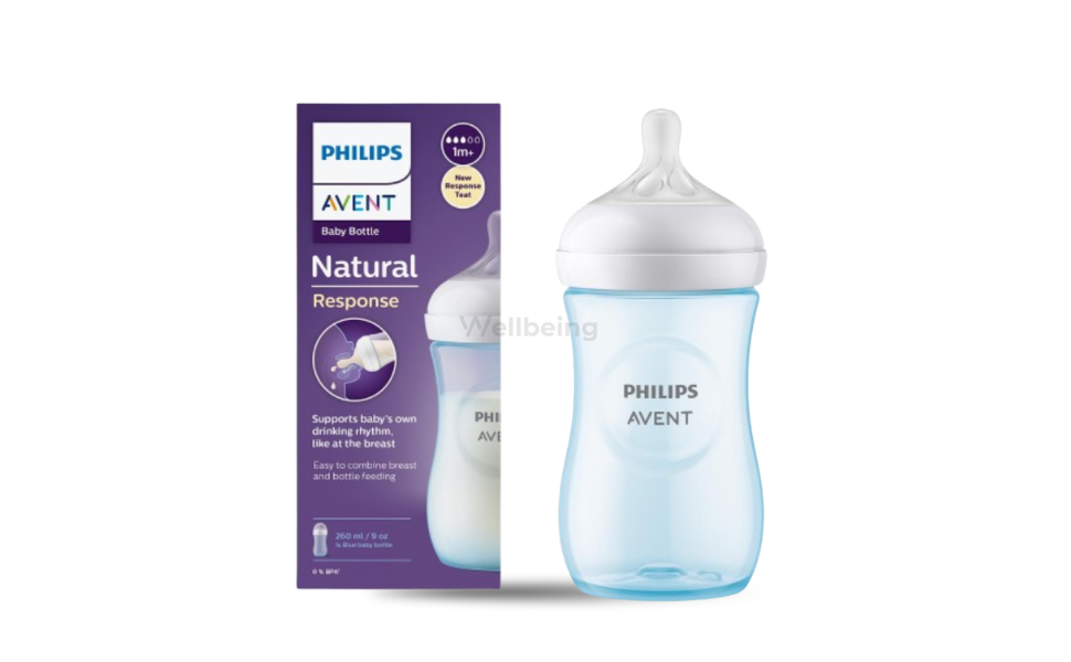 WB New Image (970 x 600 px) - 2026-09-15T144616.998 Baby Feeder Philips Avent Natural Response Feeder Bottle 1m+ 260ml Blue - Image 1