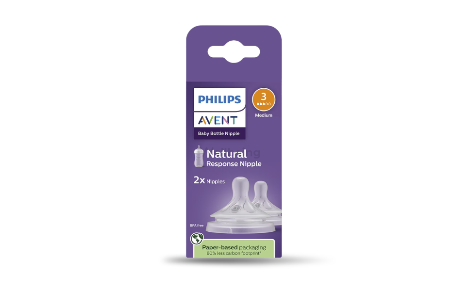 WB New Image (970 x 600 px) - 2026-09-15T164728.236 Philips Avent Natural Response Bottle Nipple 2pcs | Flow 3 Medium 1m+ - Image 1