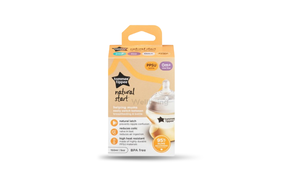 WB New Image (970 x 600 px) - 2026-09-16T100014.755 Tommee Tippee Baby Feeder 0m+ Slow Flow 150ml PPSU Bottle Natural Start Feeder - Image 1