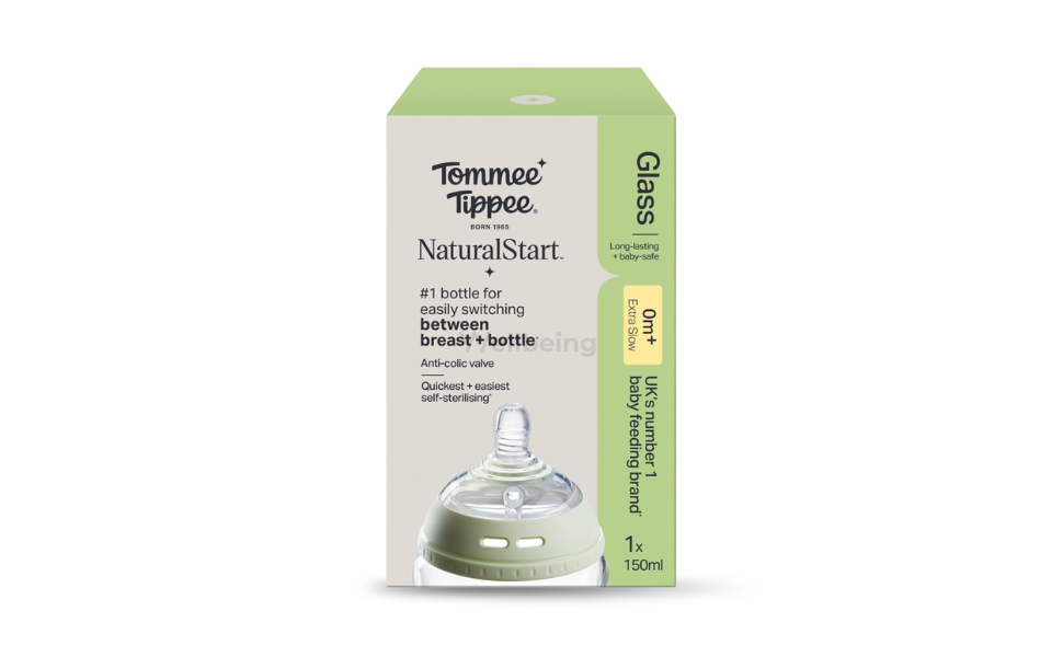 WB New Image (970 x 600 px) - 2026-09-16T133500.446 Tommee Tippee Baby Feeder Natural Start Anti-Colic Glass Bottle 150ml 0m+ Slow Flow - Image 1