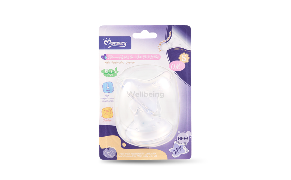WB New Image (970 x 600 px) - 2026-09-17T143105.247 Momeasy Silicone Nipples for Wide Neck Bottles Anti-colic System 0m+ S Size 2pcs Pack - Image 1