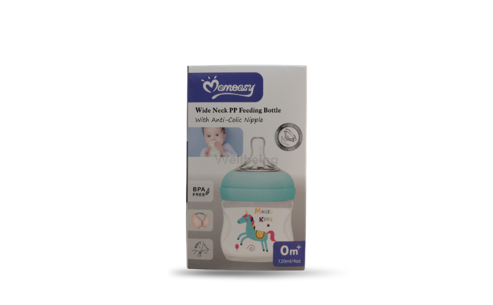 WB New Image (970 x 600 px) - 2026-09-17T145040.923 Momeasy Baby Feeder Wide Neck PP feeding Bottle with Anti-Colic Nipple 0m+ 120ml Multicolor - Image 1