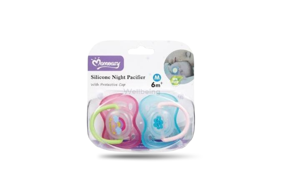 WB New Image (970 x 600 px) - 2026-09-17T145040.924 Momeasy Silicone Night Pacifier with Protective Cap 6m+ 2pcs Set - Image 1