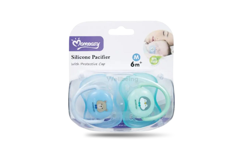 WB New Image (970 x 600 px) - 2026-09-17T151112.972 Momeasy Silicone Pacifier with Protective Cap 6m+ 2pcs Set - Image 1