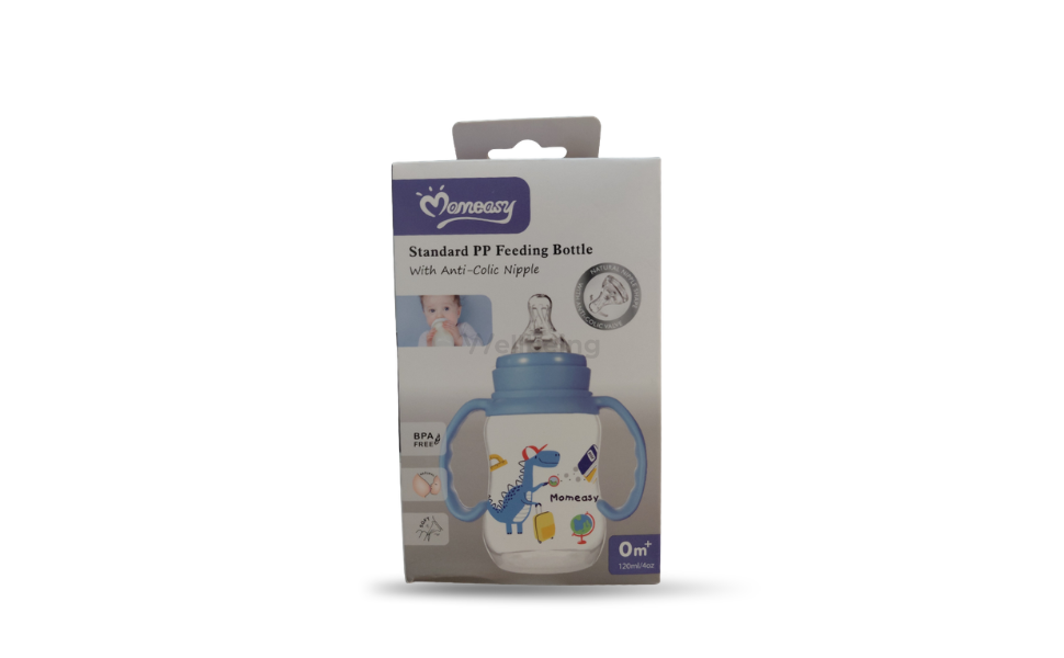 WB New Image (970 x 600 px) - 2026-09-17T163454.399 Momeasy Baby Feeder Standard PP feeding Bottle with Handle Anti-Colic Nipple 0m+ 120ml Multicolor - Image 1