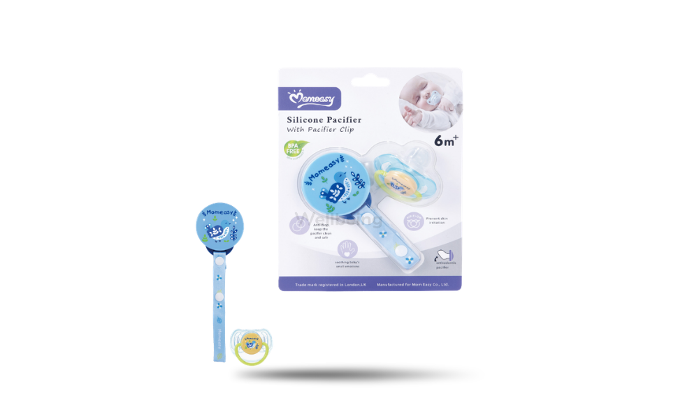 WB New Image (970 x 600 px) - 2026-09-17T165539.808 Momeasy Silicone Pacifier with Clip 6m+ Multicolor - Image 1