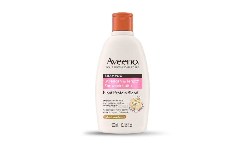 WB New Image (970 x 600 px) - 69 Aveeno Hair Strength + Length Shampoo for Weak Hair 300ml - Image 1